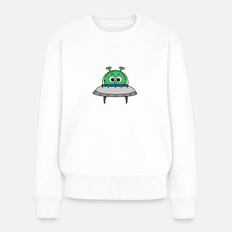 Ufo - Frauen Premium Bio Pullover - Weiß