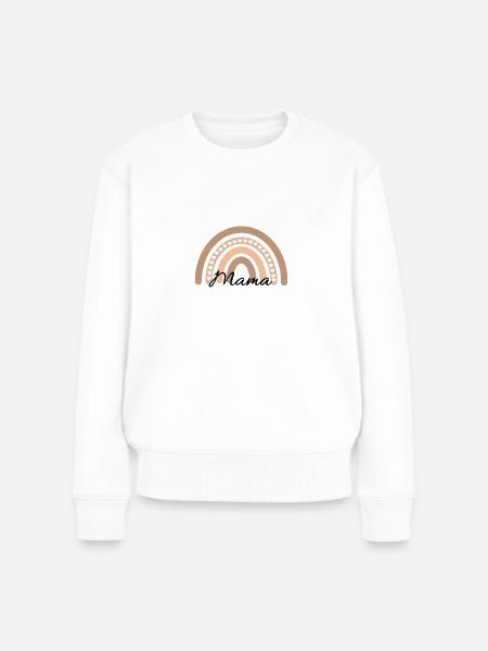 Mama Regenbogen T-shirt, Pullover, Sweatshirt... - Frauen Premium Bio Pullover - Weiß