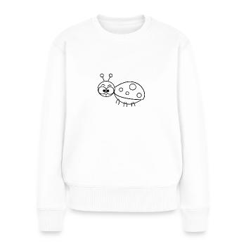 Marienkäfer - Frauen Premium Bio Pullover - Weiß - Vorne - Julia (174cm)