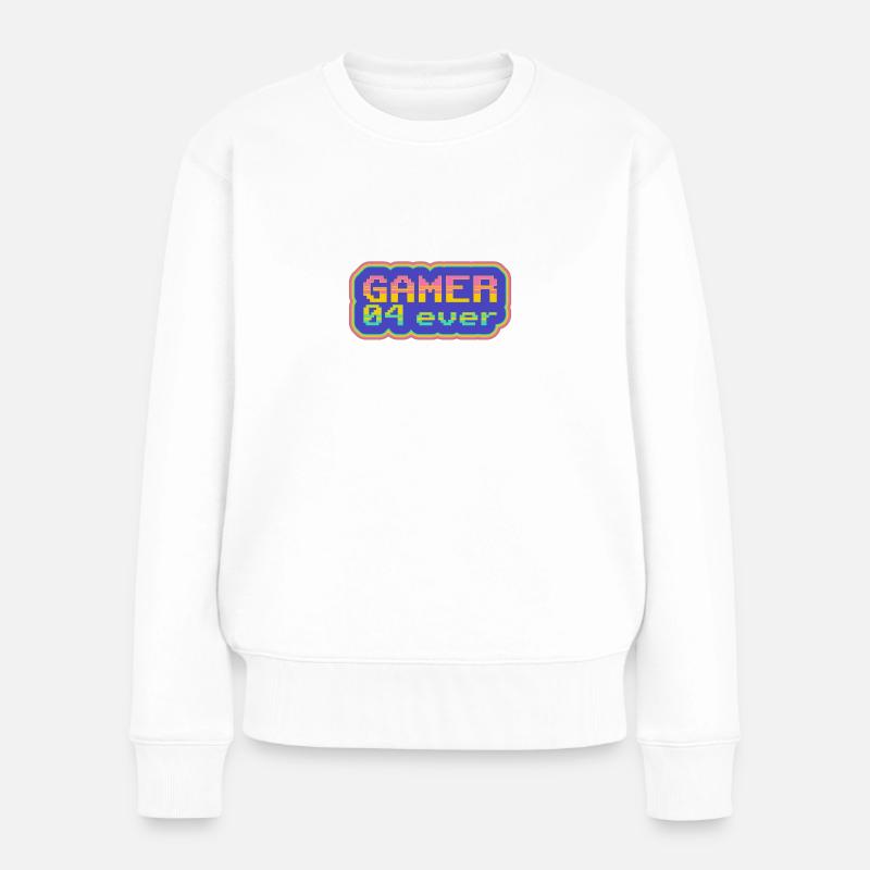 Gamer 04 ever - Frauen Premium Bio Pullover - Weiß