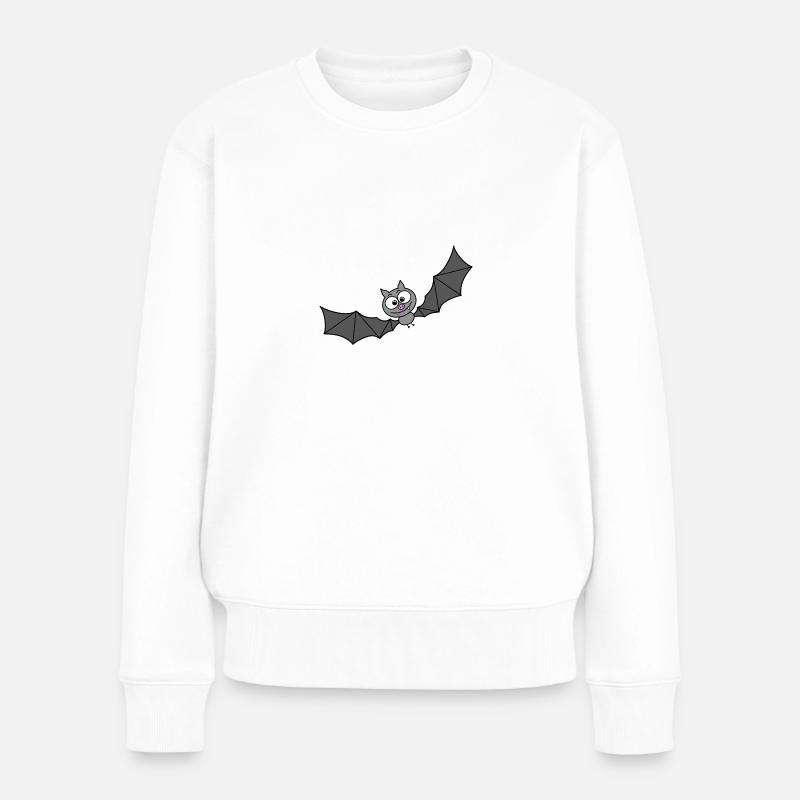 Fledermaus - Frauen Premium Bio Pullover - Weiß