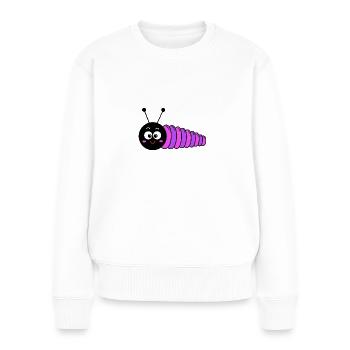 Raupe - Frauen Premium Bio Pullover - Weiß - Vorne - Julia (174cm)