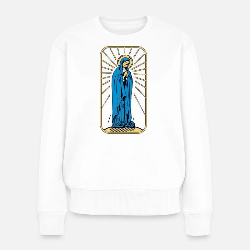 Sainte Marie sans arrière-plan - Pull Premium bio Femme - blanc