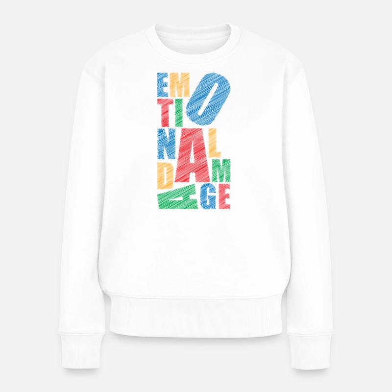 Emotionaler Schaden - Frauen Premium Bio Pullover - Weiß