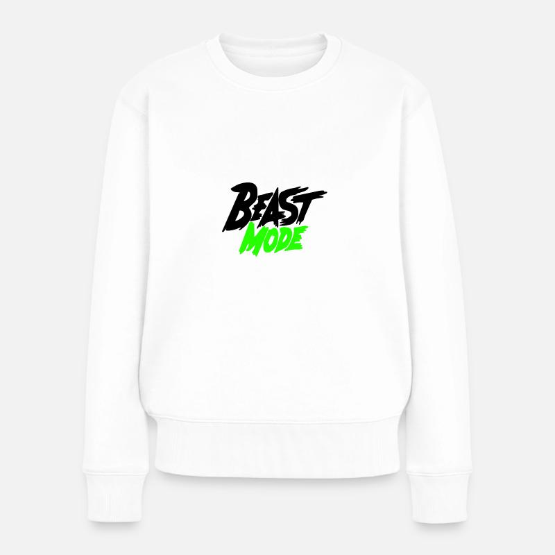 Beast Mode Training - Frauen Premium Bio Pullover - Weiß