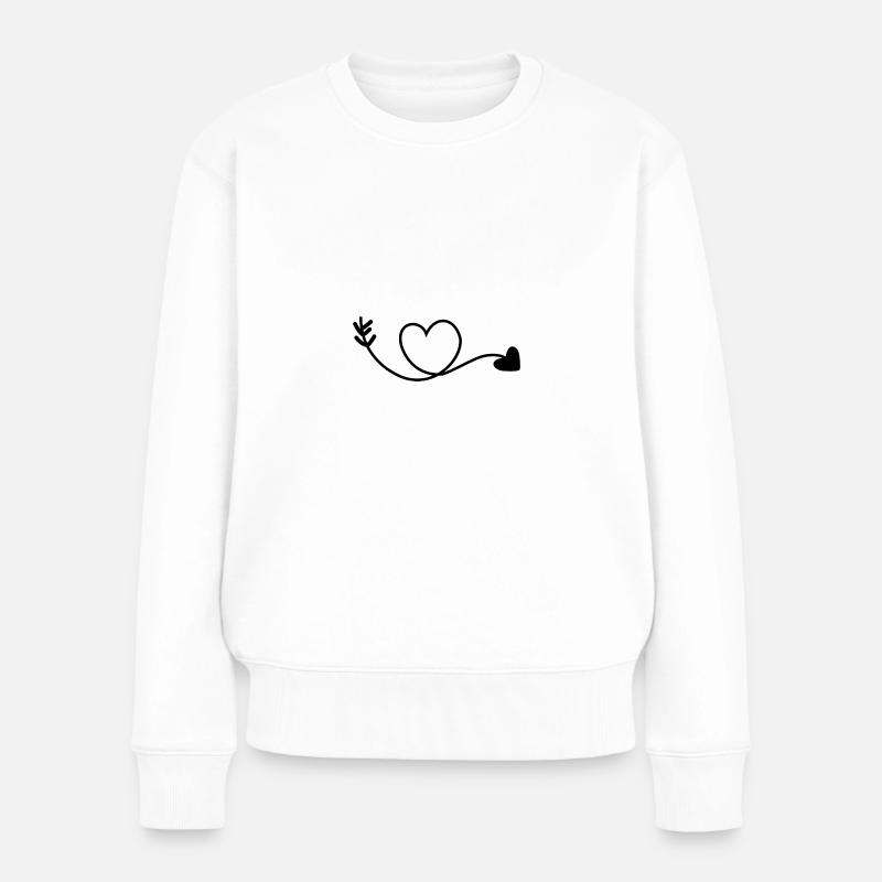 Flèche Coeur Symbole - Pull Premium bio Femme - blanc