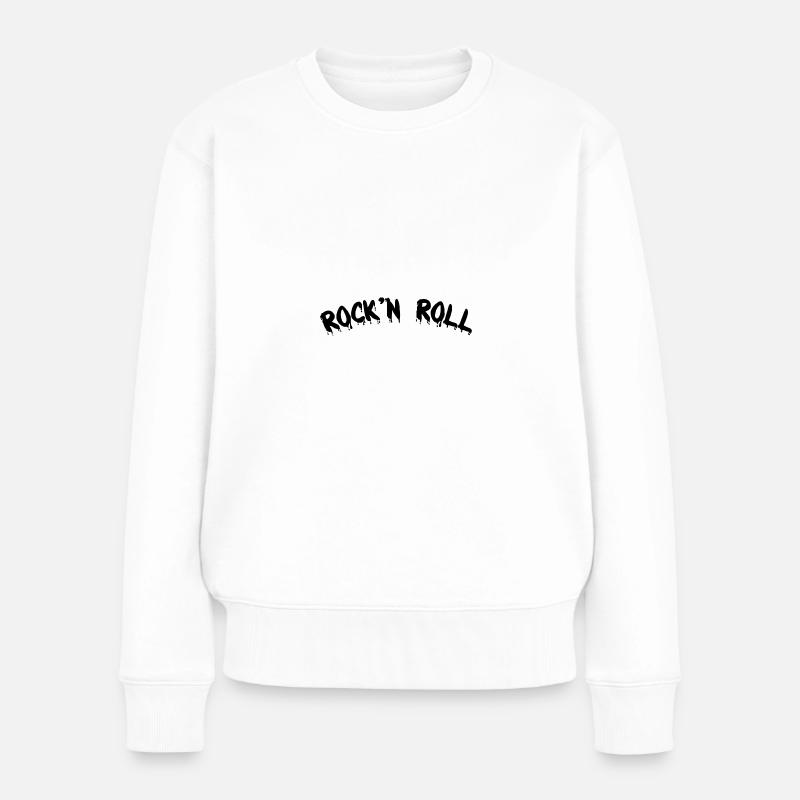 Rock n Roll Musik - Frauen Premium Bio Pullover - Weiß