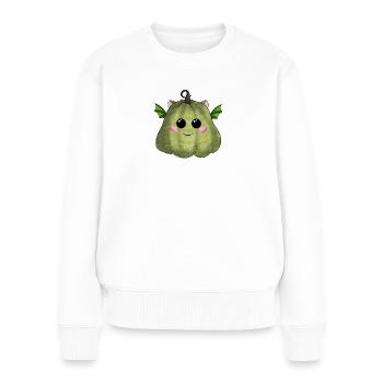Vert citrouille d’Halloween - Pull Premium bio Femme - blanc - Devant - Julia (174cm)