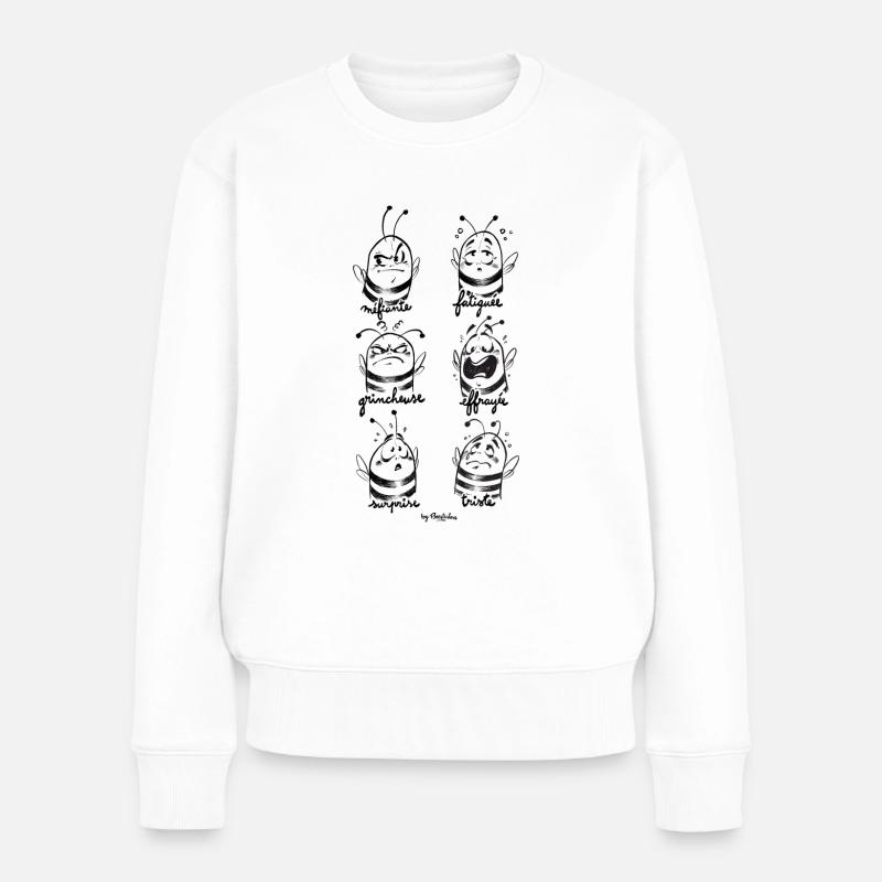 Abeilles Atitudes Black - Pull Premium bio Femme - blanc