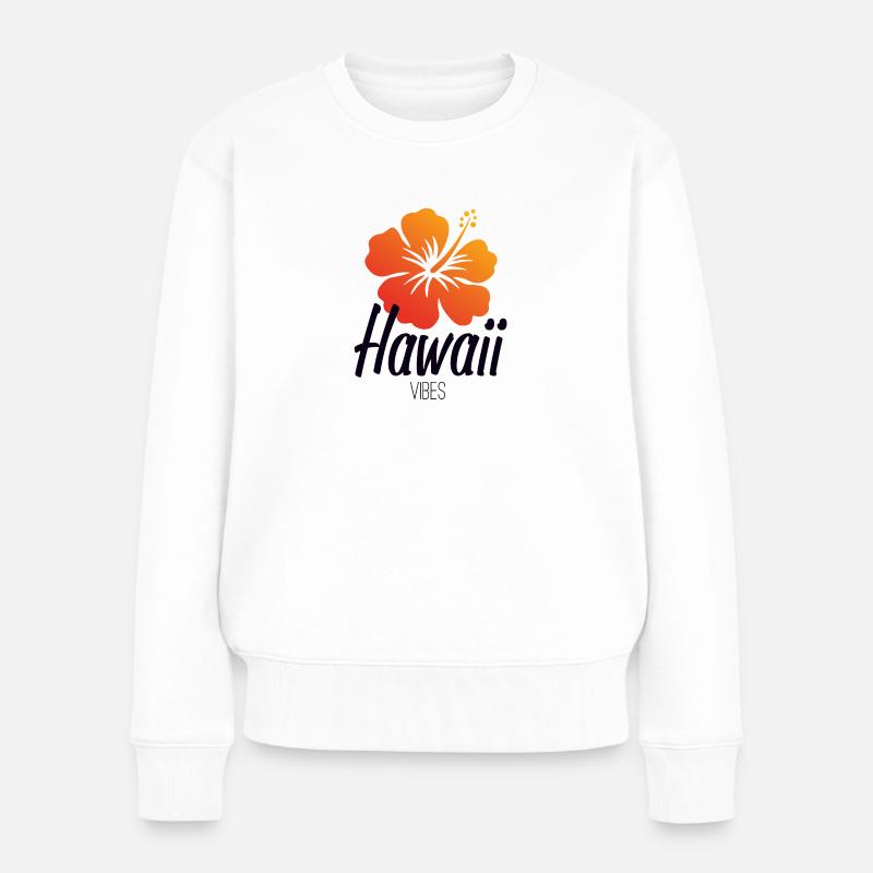Hawaii Vibes - Frauen Premium Bio Pullover - Weiß