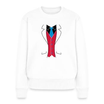 Tuxedo Smoking - Frauen Premium Bio Pullover - Weiß - Vorne - Julia (174cm)