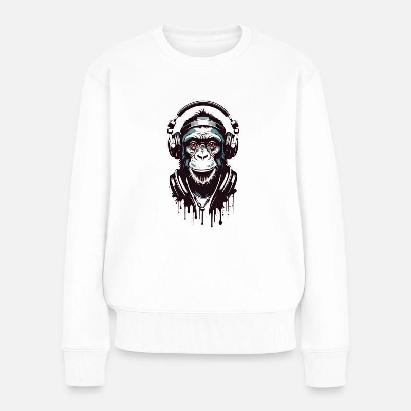 Singe funky - Pull Premium bio Femme - blanc