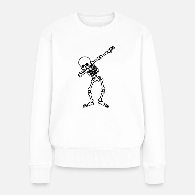 skull dabbing - Frauen Premium Bio Pullover - Weiß