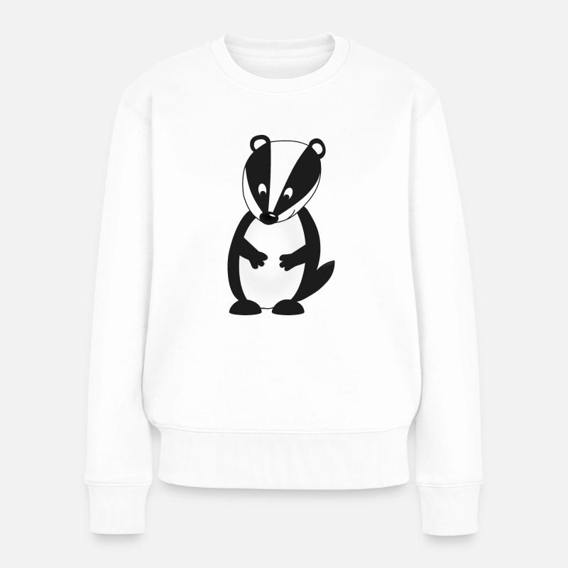 dachs - Frauen Premium Bio Pullover - Weiß