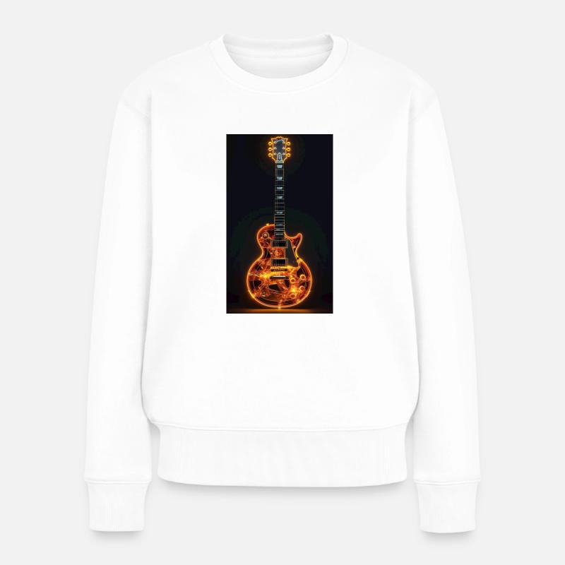 Guitar Fire - Women's Premium Organic Jumper - white