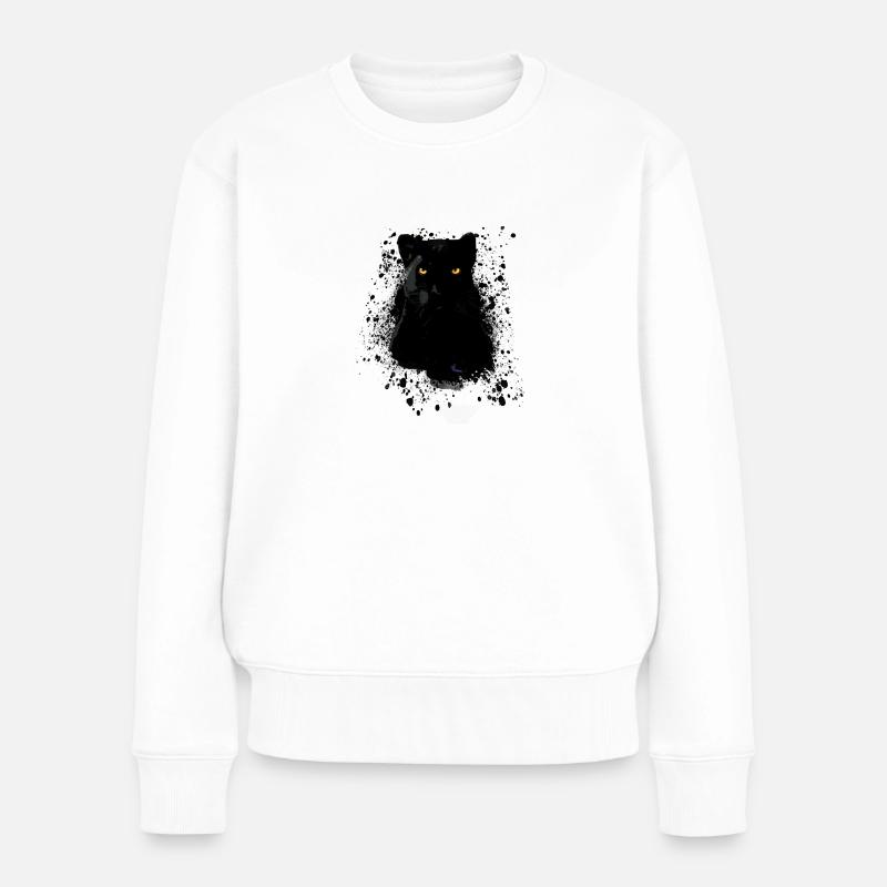 panthère noire, panthère, chat, emo, punk, graffiti - Pull Premium bio Femme - blanc