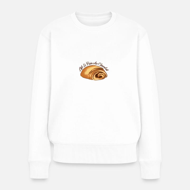 La vie est douleur Au Chocolat Chocolat - Pull Premium bio Femme - blanc