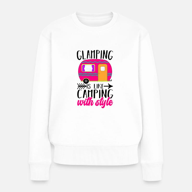 Glamping Glamper - Frauen Premium Bio Pullover - Weiß