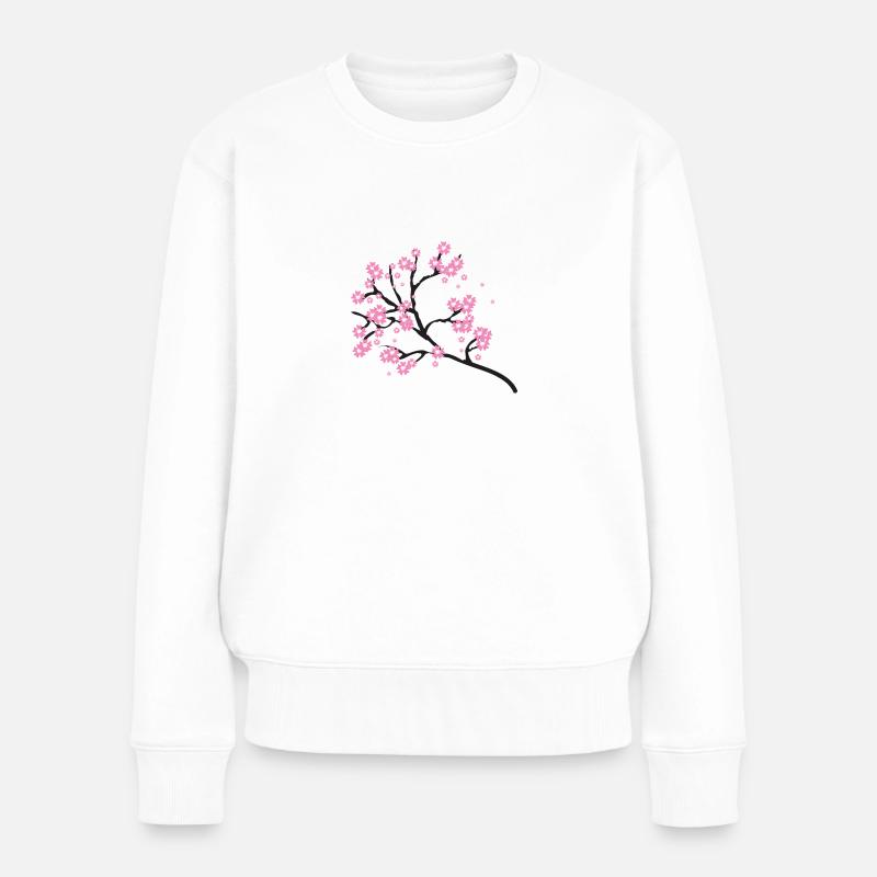 Cherry blossoms - Women's Premium Organic Jumper - white