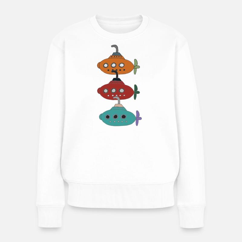 Fantasievoller Unterwasser-boote - Frauen Premium Bio Pullover - Weiß