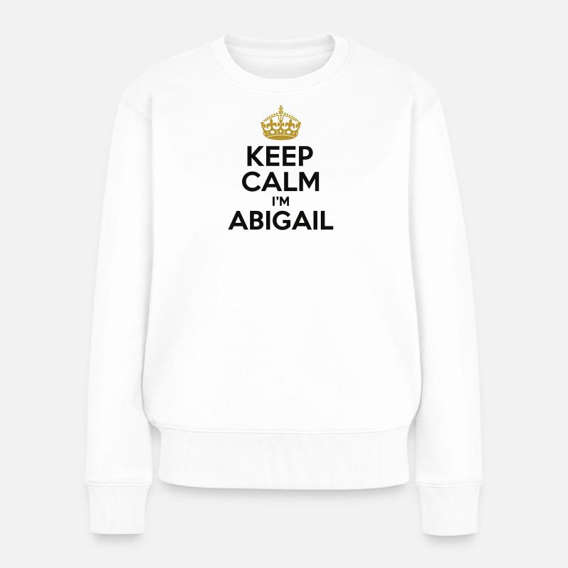 Keep Calm i-m Abigail - Frauen Premium Bio Pullover - Weiß