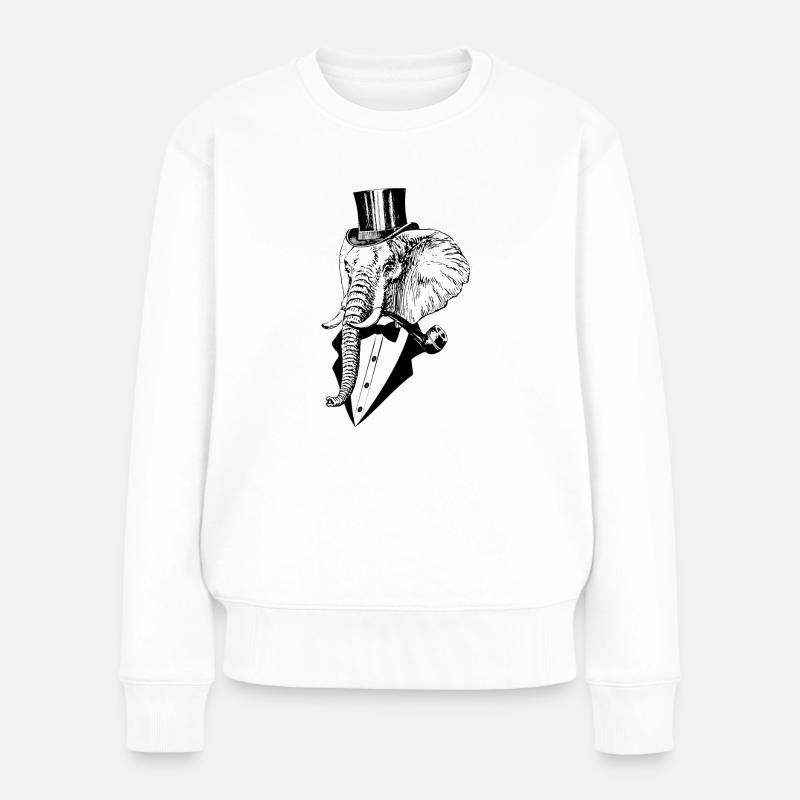 like a sir Elefant - Frauen Premium Bio Pullover - Weiß