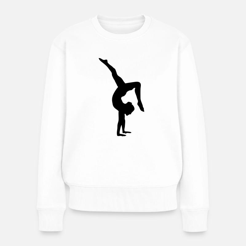 Turnerin Kunstturnen Bodenturnen - Frauen Premium Bio Pullover - Weiß