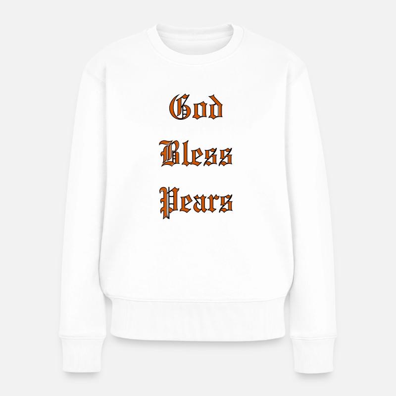 GodBlessPears - Frauen Premium Bio Pullover - Weiß