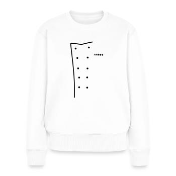 Chef de cuisine - Pull Premium bio Femme - blanc - Devant - Julia (174cm)