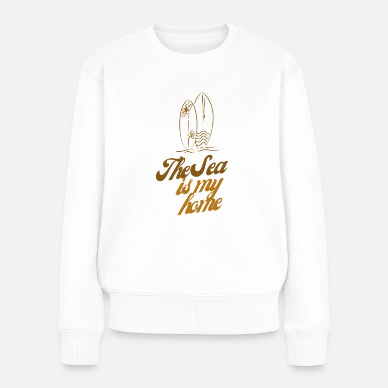 Sea life - Frauen Premium Bio Pullover - Weiß