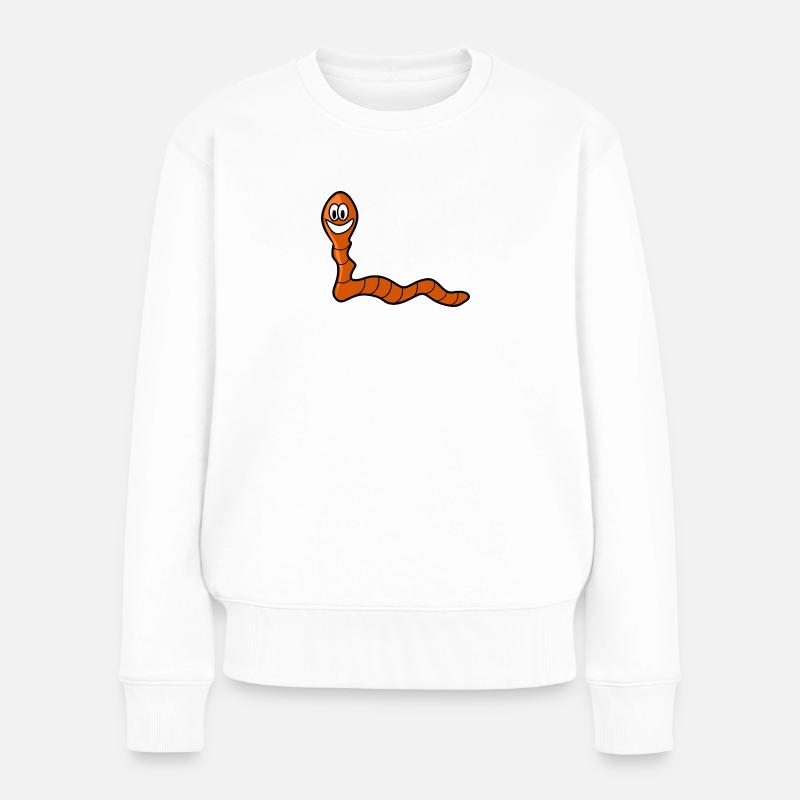Regenwurm - Frauen Premium Bio Pullover - Weiß
