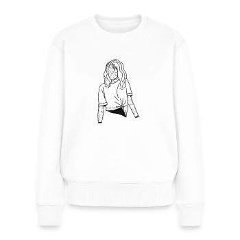 Schönes Mädchen - Frauen Premium Bio Pullover - Weiß - Vorne - Julia (174cm)