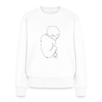 Baby (schwanger) - Frauen Premium Bio Pullover - Weiß - Vorne - Julia (174cm)
