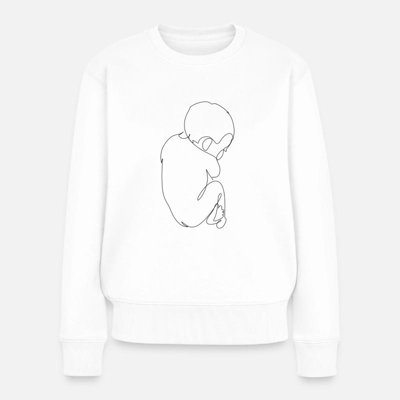 Baby (schwanger) - Frauen Premium Bio Pullover - Weiß