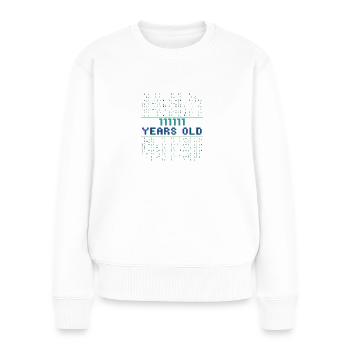 63. Geburtstag 63 Jahre alt Binärcode Coder - Frauen Premium Bio Pullover - Weiß - Vorne - Julia (174cm)