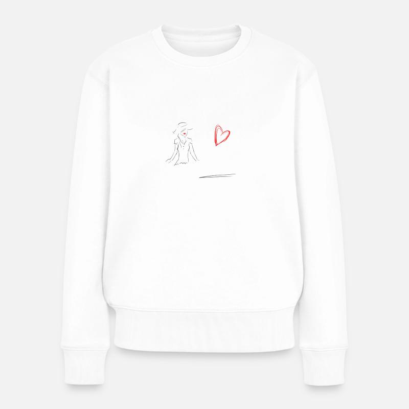 Mrs always Right - Partnerlook Shirt 001 - Frauen Premium Bio Pullover - Weiß