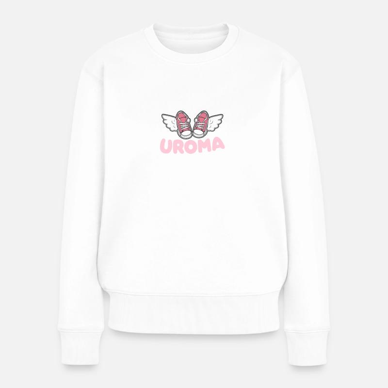 Uroma Läuft Bei Mir Geburtstag Urenkelin - Frauen Premium Bio Pullover - Weiß