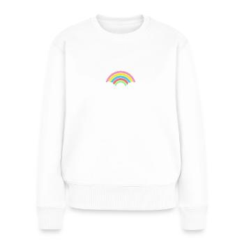 Große Schwester Regenbogen Schwangerschaft - Frauen Premium Bio Pullover - Weiß - Vorne - Julia (174cm)