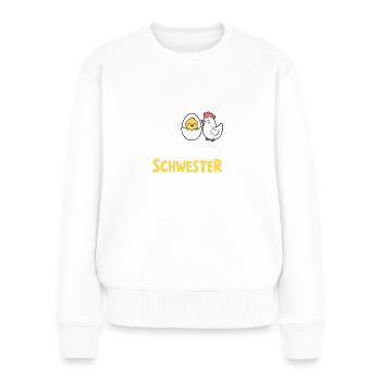 Große Schwester Geschenkidee Schwangerschaft - Frauen Premium Bio Pullover - Weiß - Vorne - Julia (174cm)