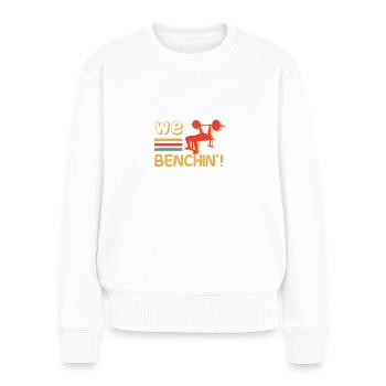 Banc d'haltérophilie We Bench, Powerlifter, Gym, - Pull Premium bio Femme - blanc - Devant - Julia (174cm)