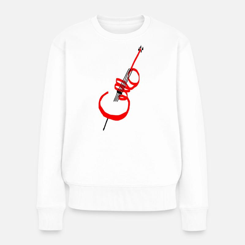 Cello lettering red - Women's Premium Organic Jumper - white