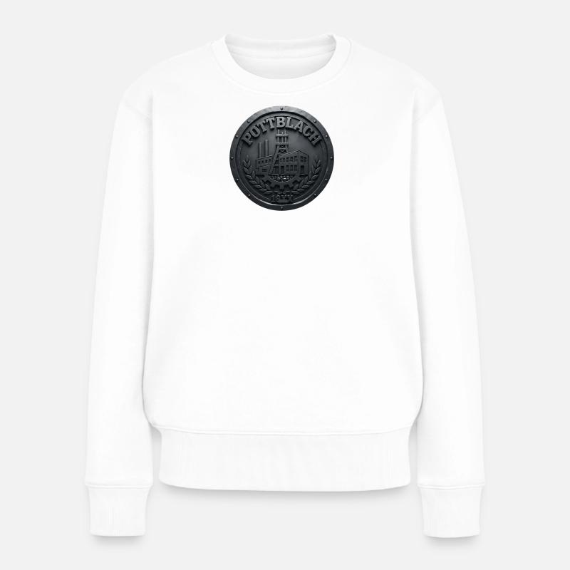 Pottblach Werkstadt Relief - Frauen Premium Bio Pullover - Weiß