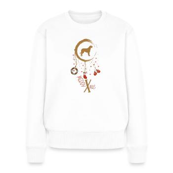 Irish Wolfhound Weihnachten Weihnachtstraumfänger - Frauen Premium Bio Pullover - Weiß - Vorne - Julia (174cm)