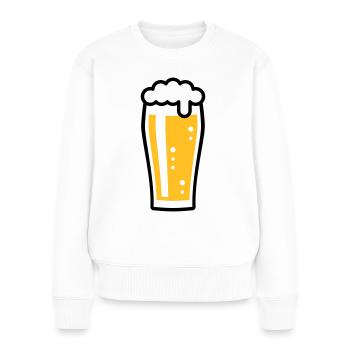 Beer Glass (Beer Drinker / Pale Ale / 2C) - Women's Premium Organic Jumper - white - Front - Julia (174cm)