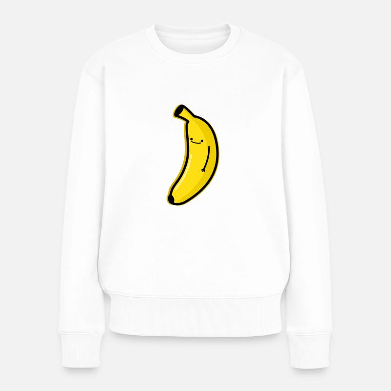 Banane - Frauen Premium Bio Pullover - Weiß
