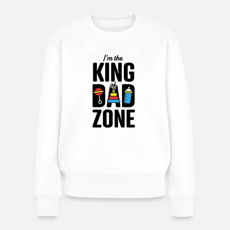 Be the king of DAD Zone ! - Frauen Premium Bio Pullover - Weiß