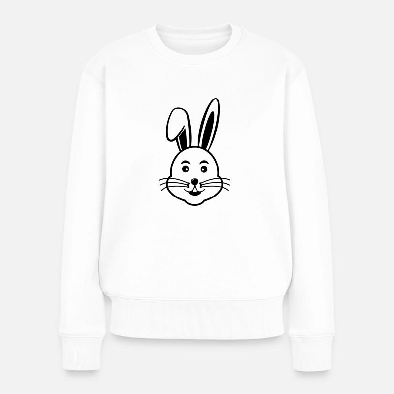 Hasenkopf - Frauen Premium Bio Pullover - Weiß