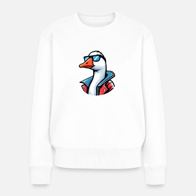 Gans cool - Frauen Premium Bio Pullover - Weiß