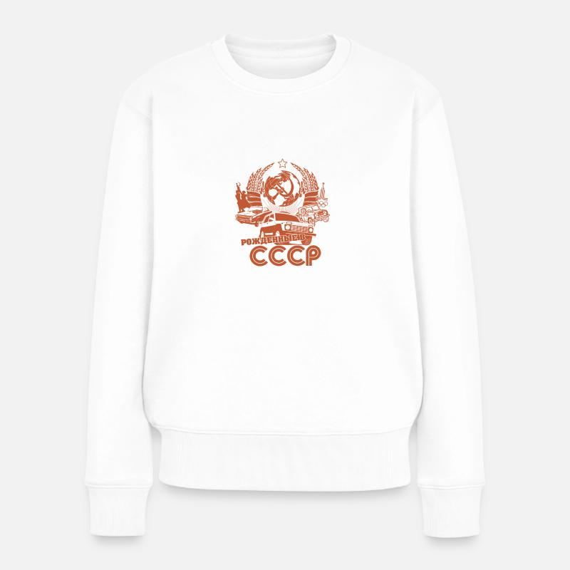 Né en URSS soviétique cadeau - Pull Premium bio Femme - blanc