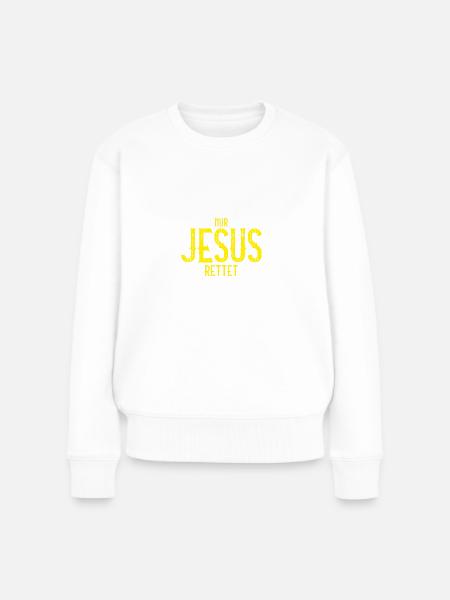 jesus rettet - Frauen Premium Bio Pullover - Weiß